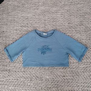 Gymskark blue cropped top with logo